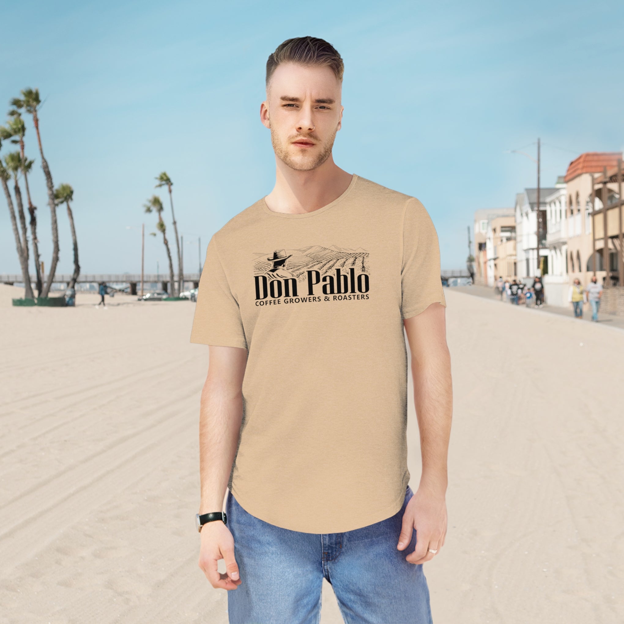 Don Pablo Coffee Curved Hem T-shirt
