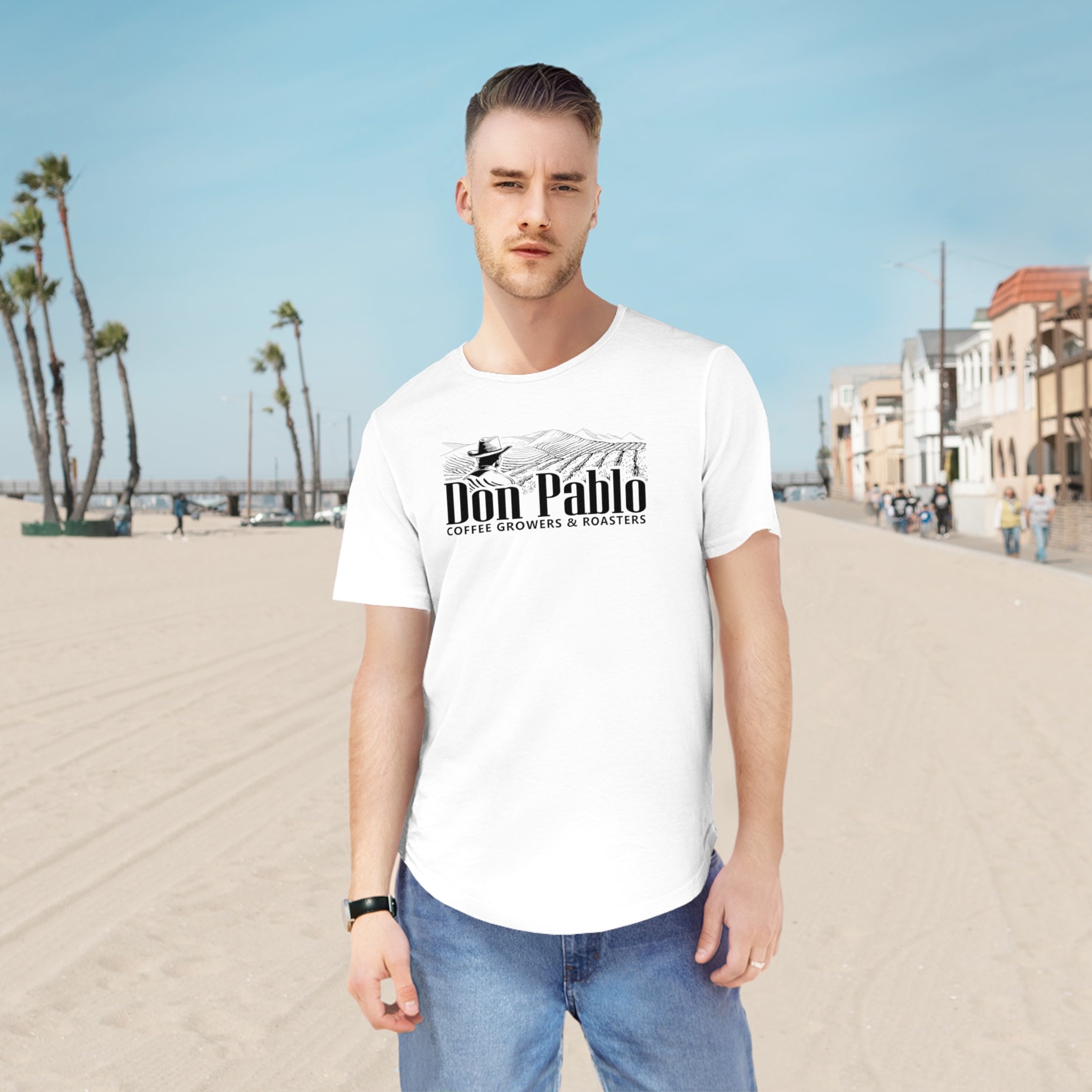 Don Pablo Coffee Curved Hem T-shirt