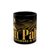 Don Pablo coffee black and gold ceramic coffee mug