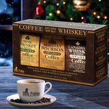 Don Pablo Whiskey Infused Coffee Gift Set – artisan whole-bean Bourbon, Maple, and Irish Vanilla coffees in a handsome gift box