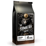 Limited Release Raja Toba Sumatra dark roast coffee bag showcasing rich flavors and unique design.