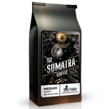 Limited release Raja Toba Sumatra coffee bag with medium roast label featuring a tiger motif.