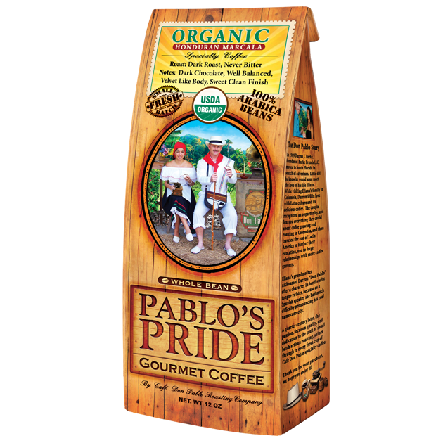 Pablos Pride Organic Dark Roast 12 oz Bag 