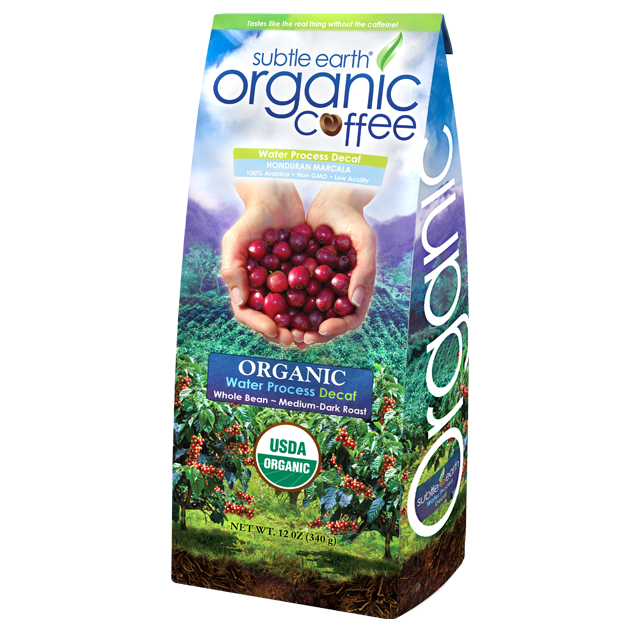 Subtle Earth Organic Water Process Decaf 12 oz Bag