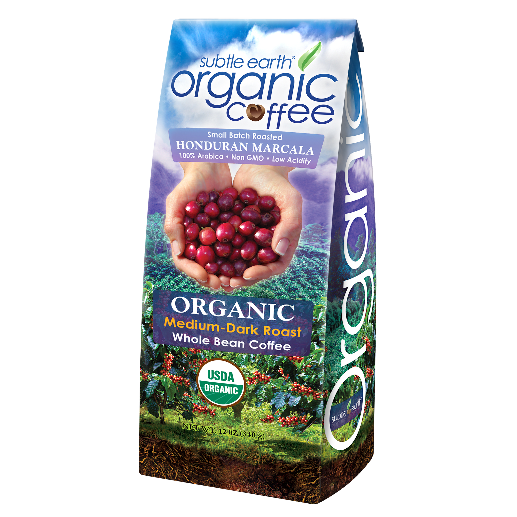 Subtle Earth Organic Medium-dark Roast Coffee 12 oz Bag hide