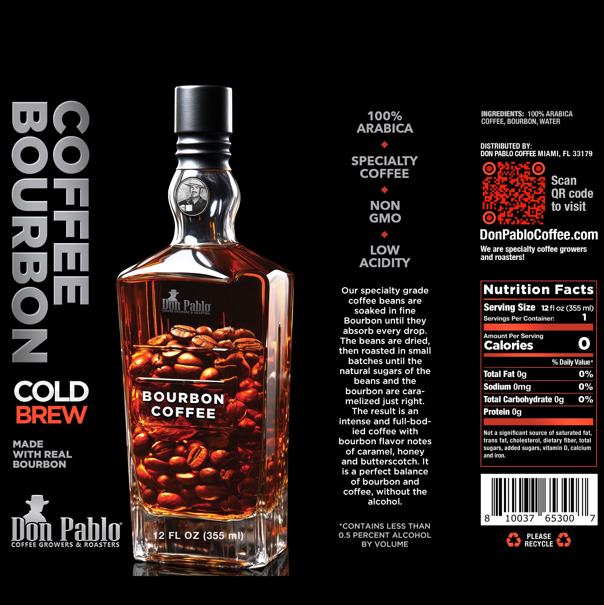 Don Pablo Bourbon Coffee Cold Brew label