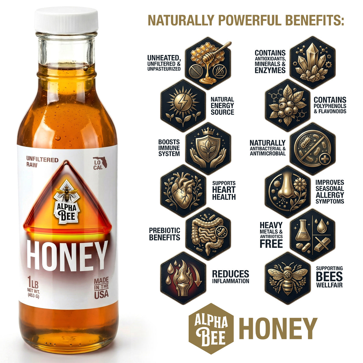 Alpha Bee Honey – Pure, Raw Florida Honey