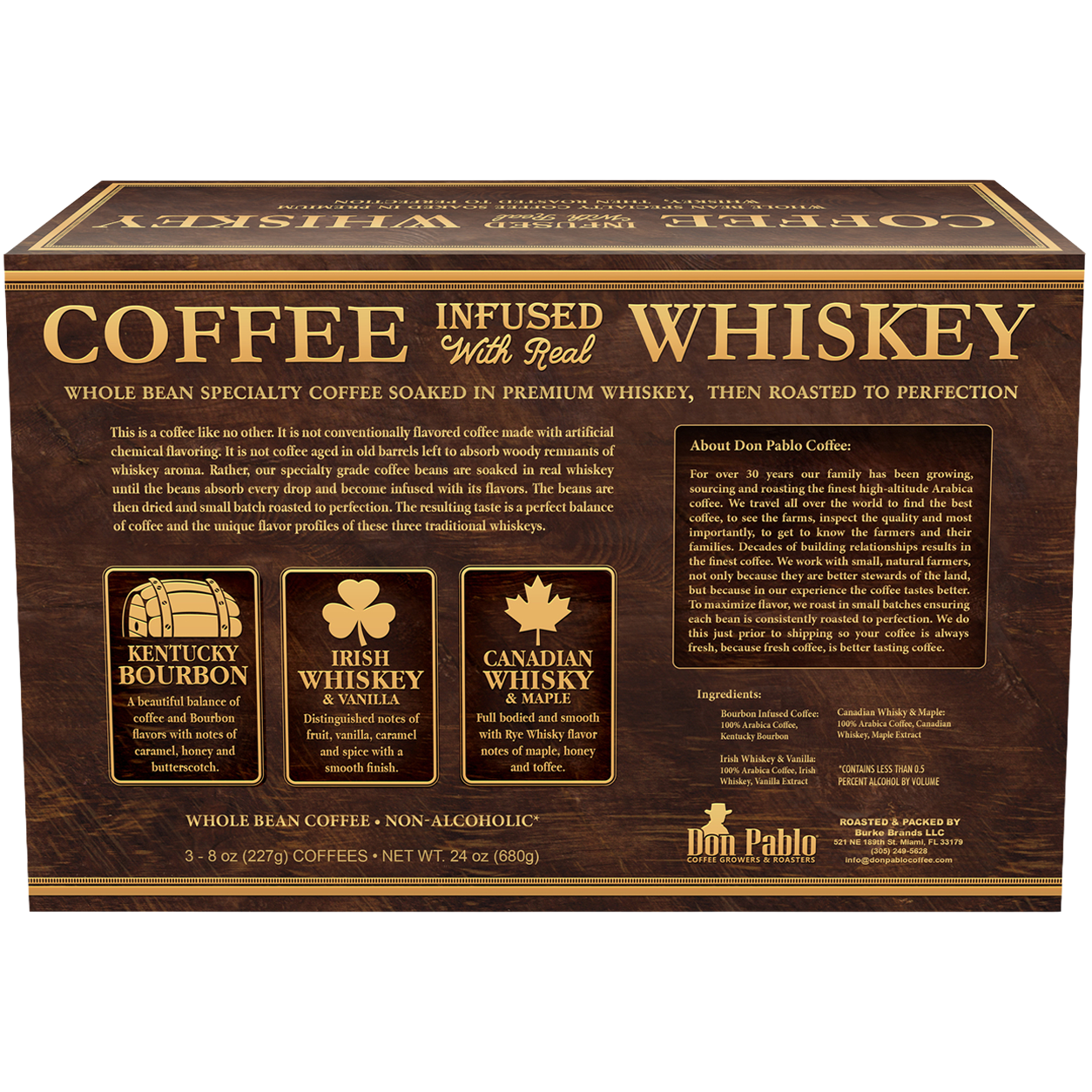 Don Pablo Whiskey Infused Coffee Gift Set