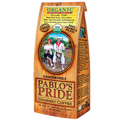 Pablos Pride Organic Dark Roast 12 oz Bag 