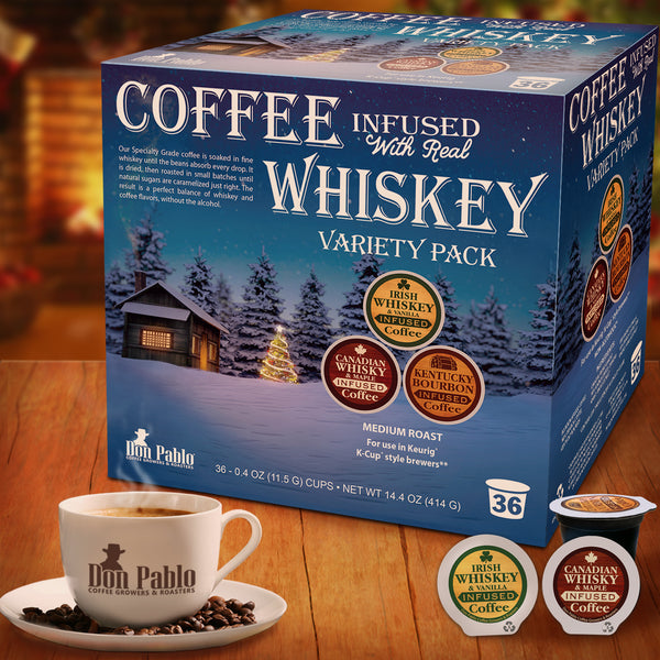 Whiskey Infused Coffee Single Serve Cups - 36 Count Variety Pack – Don  Pablo Coffee