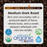 Subtle Earth Organic Medium-Dark Roast Specialty Decacf Coffee